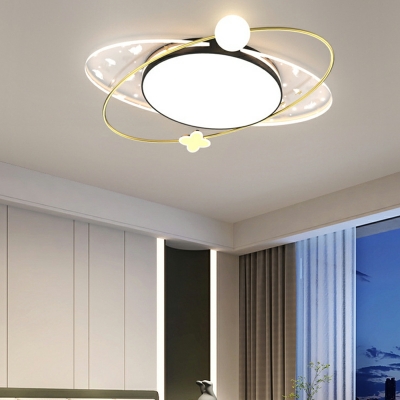 4 Lights Contemporary Style Geometric Shape Metal Ceiling Mount Light Fixture