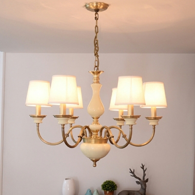 6 Lights Traditional Style Bell Shape Metal Pendant Chandelier