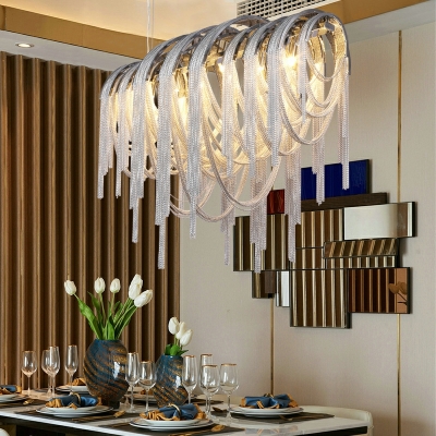 Contemporary Chandelier Lighting Fixtures Tassel Elegant for Living Room