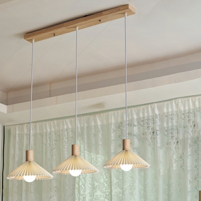 Contemporary Wood Hanging Pendant Lights Cone for Living Room