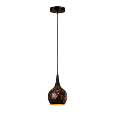 Creative Retro Starry Wrought Iron Pendant Lamp in Black for Bars and Restaurants