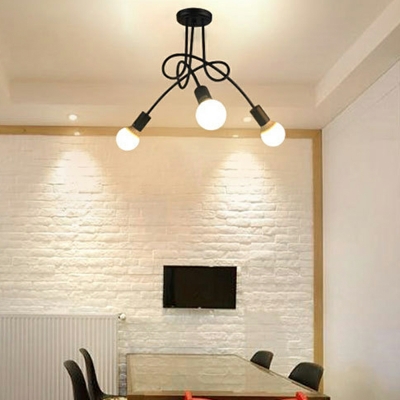 Industrial Style Personalized Wrought Iron Ceiling Lamp for Dining Room and Living Room