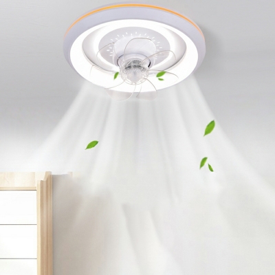 LED Modern Minimalist Acrylic Ceiling Mounted Fan Light with Third Gear for Bedroom