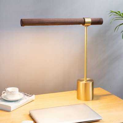 LED Post Modern Simple Design Black Walnut Table Lamp for Bedroom
