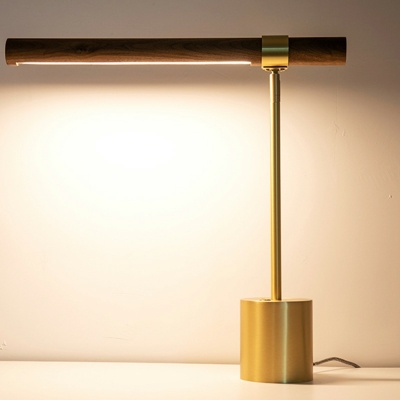 LED Post Modern Simple Design Black Walnut Table Lamp for Bedroom