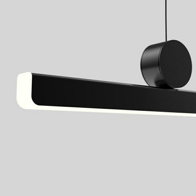 Minimalism Black Island Lighting Fixtures LED Linear for Dinning Room