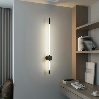 Minimalism Metal Flush Mount Wall Sconce LED Linear Basic for Living Room