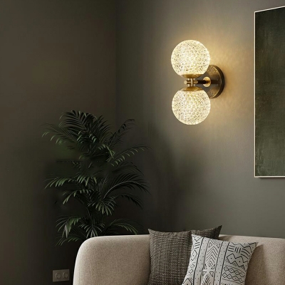 Minimalist Full Copper Crystal Wall Lamp for Bedroom and Dining Room