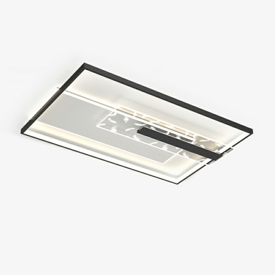 Square Modern Flush Mount Ceiling Fixture Feather LED for Living Room