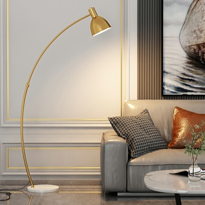 1 Light Minimalistic Style Bell Shape Metal Standing Floor Lights for Living Room