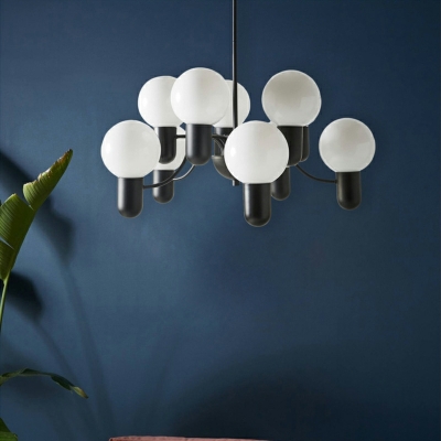 10 Lights Traditional Style Globe Shape Metal Chandelier Light Fixture