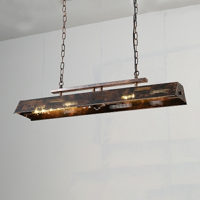 2 Lights Industrial Style Geometric Shape Metal Hanging Ceiling Light