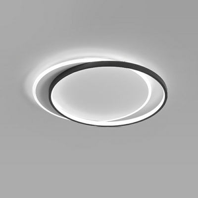 2 Lights Nordic Style Circle Shape Metal Flush Mount Ceiling Chandelier