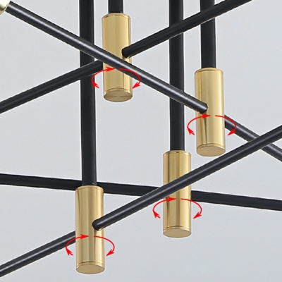 8 Lights Retro Style Exposed Bulb Shape Metal Flush Mount Ceiling Light Fixtures