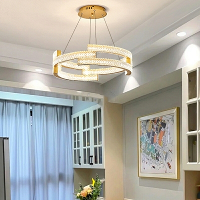 Crystal Linear Chandelier Lighting Fixture LED Minimalism for Dinning Room