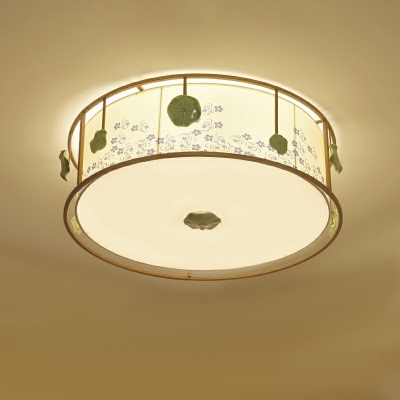 Fabric Flush Mount Ceiling Light Fixtures Traditional for Living Room