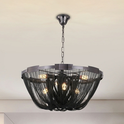 Metal Tassel Chandelier Lighting Fixtures Contemporary for Living Room