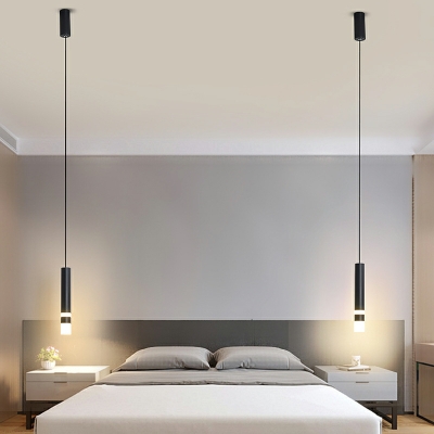 Nordic Simple Long Cylinder LED Pendant Lamp for Bedroom and Dining Bar