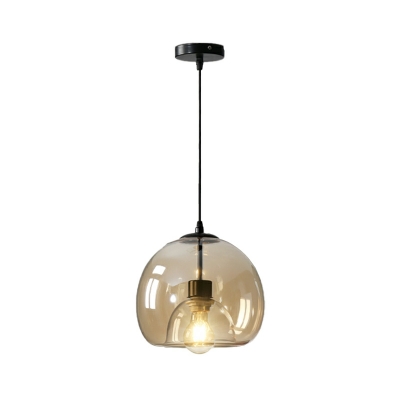 1 Light Antiqued Style Globe Shape Metal Commercial Pendant Lighting