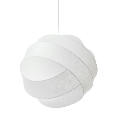 1 Light Nordic Style Globe Shape Fabric Pendant Lighting Fixture