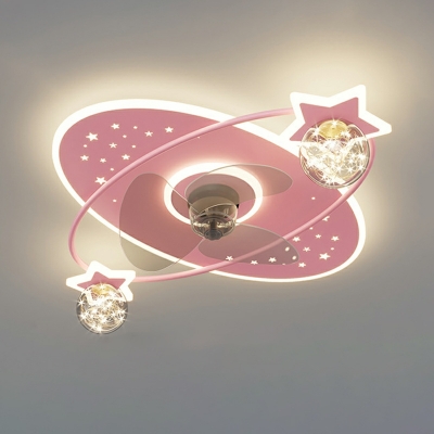 3 Lights Kids Style Oval Shape Metal Flush Mount Ceiling Chandelier