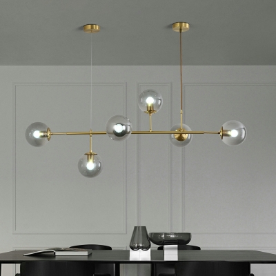 6 Lights Modernist Style Ball Shape Metal Chandelier Light Fixtures