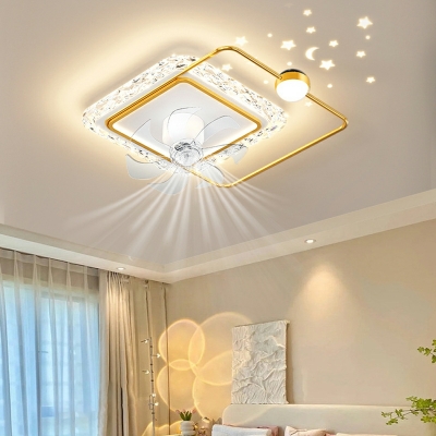 Creative LED Romantic Starry Ceiling Mounted Fan Light for Living Room and Bedroom