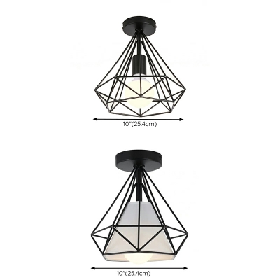 Industrial Style Creative Iron Frame Ceiling Lamp for Aisle and Balcony