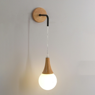 Japanese Minimalist Wood Art Hangling Wall Sconce for Hallway and Bedroom
