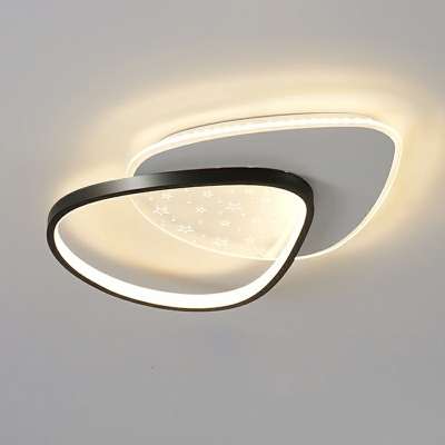 LED Minimalist Geometric Starry Flushmount Ceiling Light for Bedroom and Dining Room