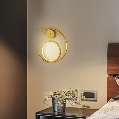 Minimalism Flush Mount Wall Sconce Metal LED Gold Linear for Living Room
