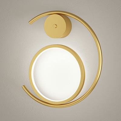 Minimalism Flush Mount Wall Sconce Metal LED Gold Linear for Living Room