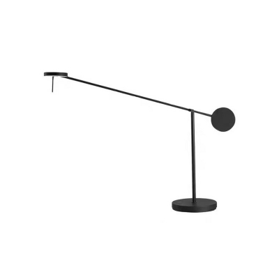 Minimalist Metal Long Rod Table Lamp in Black for Bedroom and Living Room