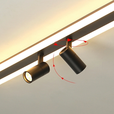 Modern LED Strip Ceiling Track Light in Black for Aisle and Cloakroom