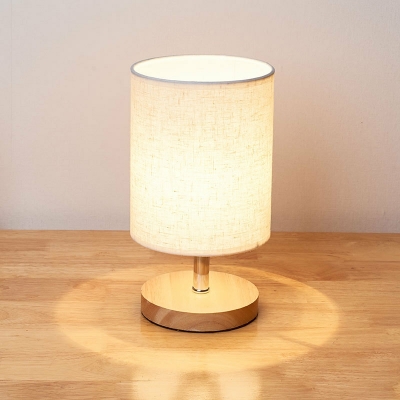 Nordic Creative Wooden Table Lamp with Fabric Lampshade for Study and Bedroom