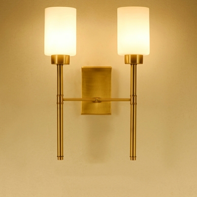 Traditional Wall Mounted Vanity Lights Cylinder Glass for Bathroom