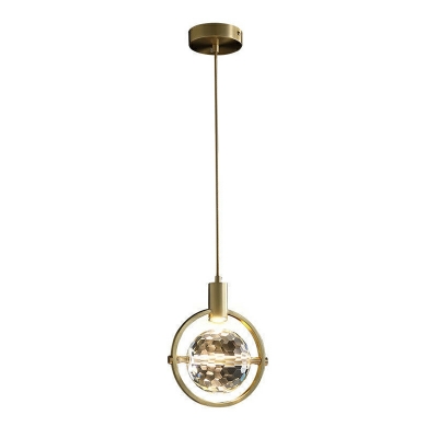 1 Light Contemporary Style Globe Shape Metal Commercial Pendant Lighting