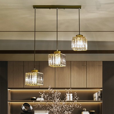 3 Lights European Style Creative Glass Crystal Pendant Light for Dining Room and Living Room