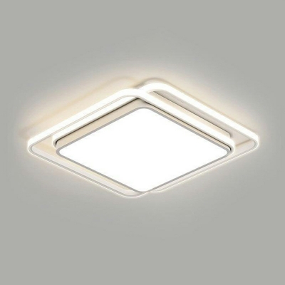 3 Lights Minimalism Style Square Shape Metal Flush Mount Light Fixture