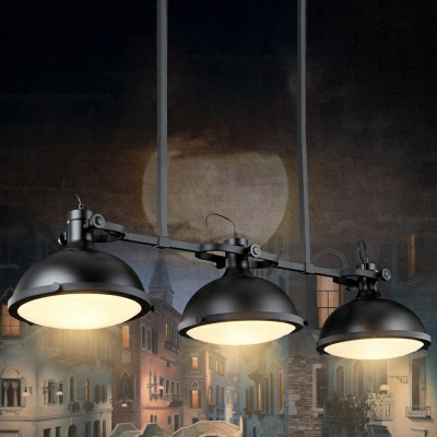 3 Lights Vintage Style Dome Shape Metal Chandelier Light Fixtures