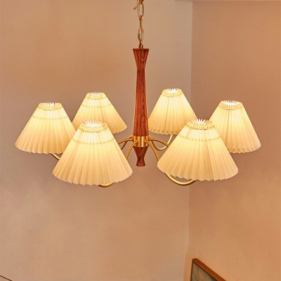 5 Lights Traditional Style Cone Shape Metal Chandelier Light Fixture