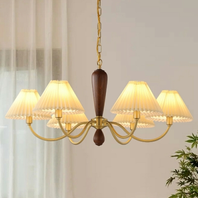 6 Lights Traditional Style Cone Shape Metal Ceiling Chandelier