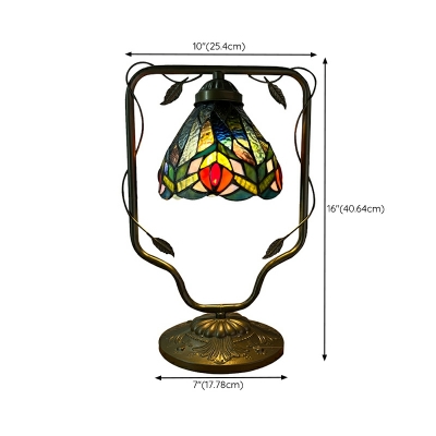 Antique Style Night Table Lamps Classic Floral Tiffany for Living Room