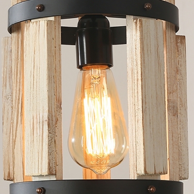 Industrial Chandelier Lighting Fixtures Vintage Wood for Living Room