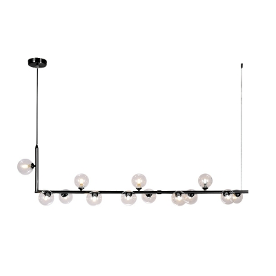 Industrial Style Minimalist Strip Glass Ball Island Lights for Restaurants and Bars
