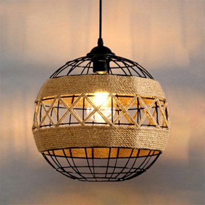Industrial Style Vintage Twine Rope Pendant Lights for Bars and Restaurants