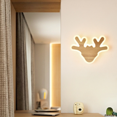 LED Japanese Style Creative Wooden Art Wall Lamp for Aisle and Bedroom