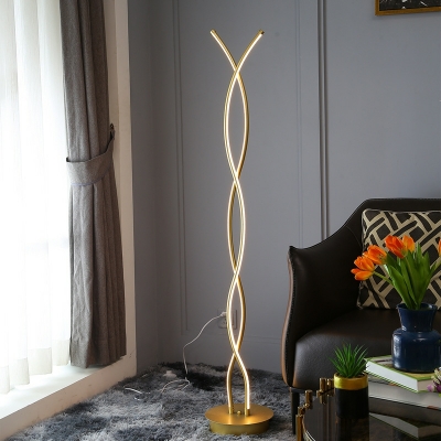Metal Minimalism Floor Lamps Elagant LED Linear Basic for Living Room