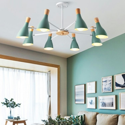 Nordic Creative Wooden Macaron Chandelier for Dining Room and Living Room