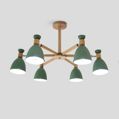 Nordic Macaron Wood Art Chandelier for Living Room and Dining Room